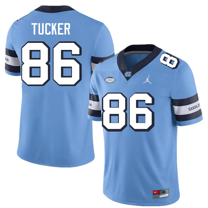 #86 Madrid Tucker North Carolina Tar Heels College Football Jersey Stitched-Retro Blue